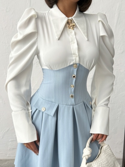 Rochie elegant tip corset si camasa - Img 6