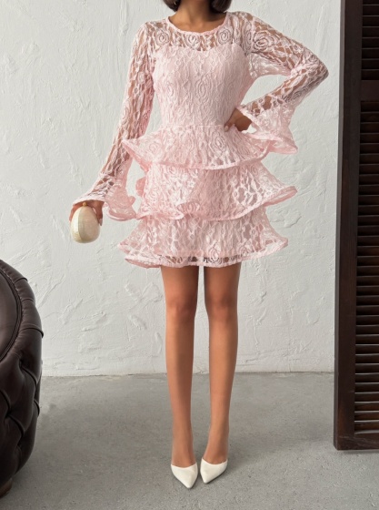 Rochie eleganta brodata cu volane - Img 5