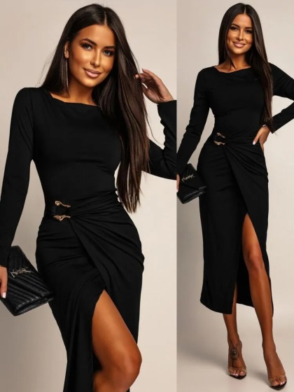 Rochie eleganta din lycra cu accesoriu - Img 5