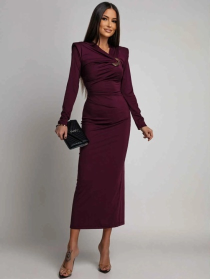 Rochie eleganta din lycra cu accesoriu - Img 3