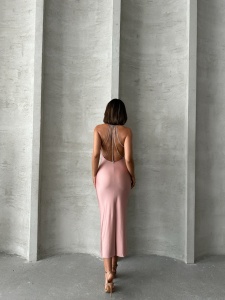 Rochie eleganta din lycra cu bretele din lant - Img 2