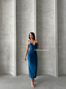 Rochie eleganta din lycra cu bretele din lant - Img 8