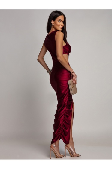 Rochie elegantă din lycra, cu detaliu metalic și drapaj - Img 4