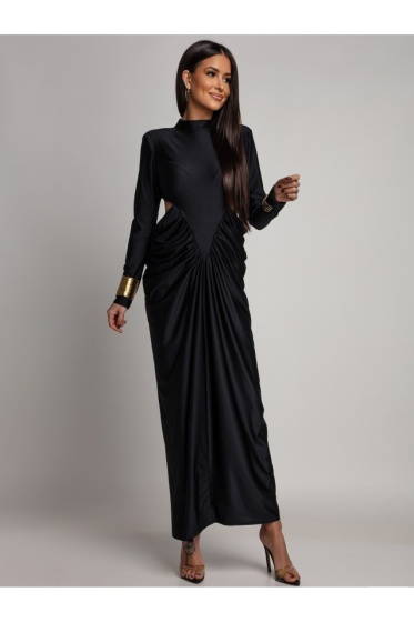 Rochie elegantă din lycra cu drapaj lateral  - Img 3