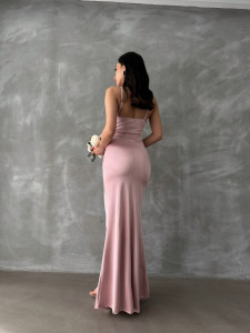Rochie eleganta din lycra lunga cu bretele - Img 6