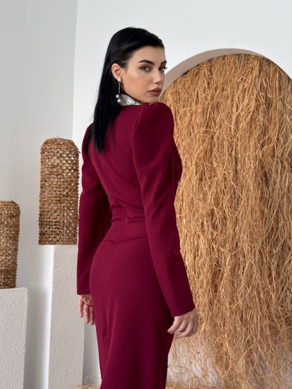 Rochie eleganta lunga accesorizata cu perlute - Img 4