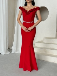 Rochie eleganta lunga cu accesoriu curea - Img 3