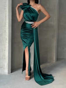 Rochie eleganta lunga cu accesoriu curea - Img 2