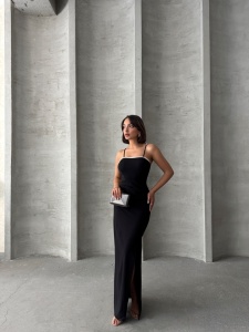 Rochie eleganta lunga cu bretele accesorizata cu perle - Img 6
