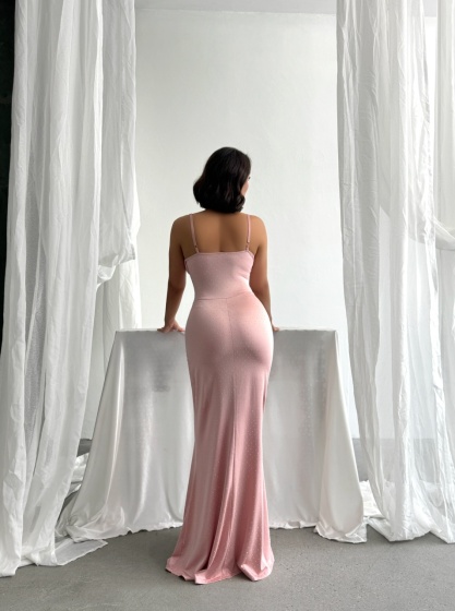 Rochie eleganta lunga cu bretele si strasuri - Img 4