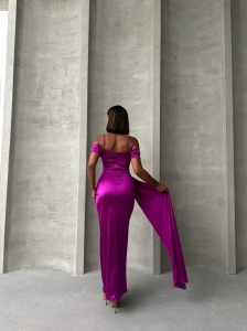 Rochie eleganta lunga cu detaliu transparent - Img 5