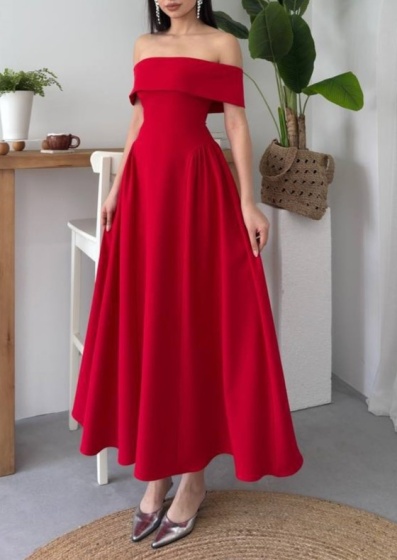 Rochie eleganta lunga pe umeri - Img 6