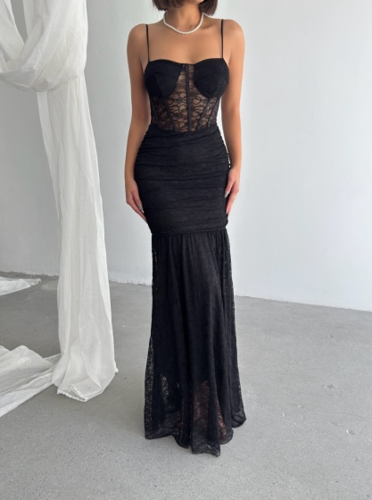 Rochie eleganta lunga tip sirena din dantela - Img 2