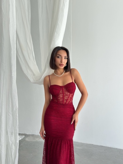 Rochie eleganta lunga tip sirena din dantela - Img 7
