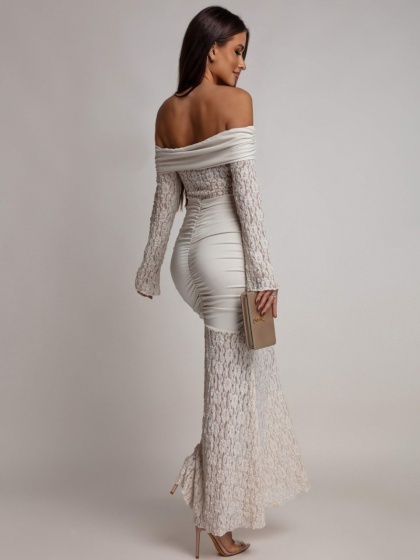 Rochie eleganta lunga tip sirena din dantela - Img 4