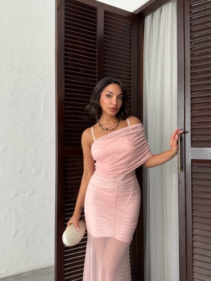 Rochie eleganta lunga tip sirena din tull