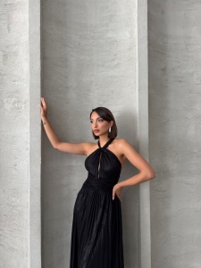 Rochie eleganta plisata cu aspect lucios - Img 8