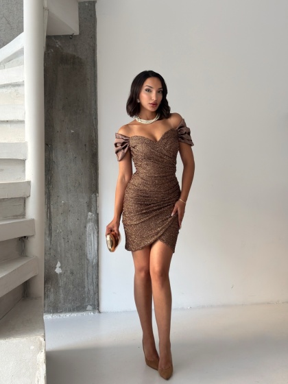 Rochie eleganta scurta accesorizata cu detalii stralucitoare - Img 4