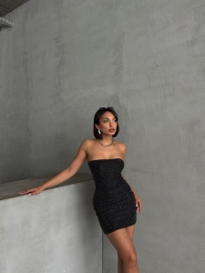 Rochie eleganta scurta cu detalii strălucitoare - Img 5