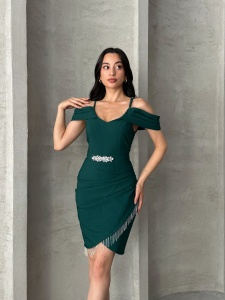Rochie eleganta scurta cu lantisoare - Img 4