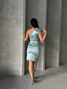 Rochie eleganta scurta din satin cu strasuri - Img 5