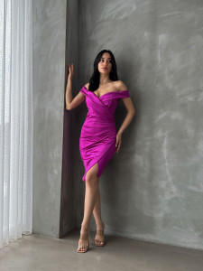 Rochie eleganta scurta pe umeri - Img 2