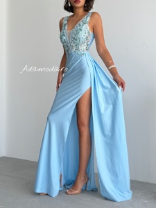 Rochie lunga eleganta cu detalii din paiete - Img 4