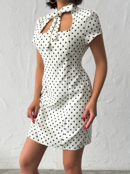 Rochie scurtă cu buline - Img 1