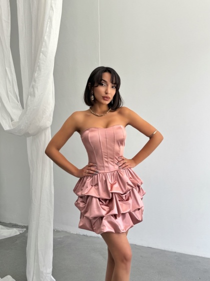 Rochie scurtă elegantă bufantă tip corset - Img 5