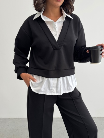 Trening casual cu bluza tip camasa - Img 6