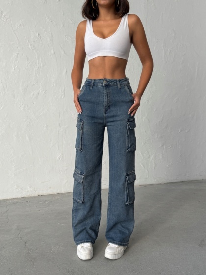 Blugi cargo elastici - Img 2