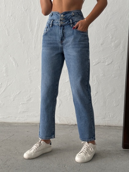 Blugi dama cu talie inalta