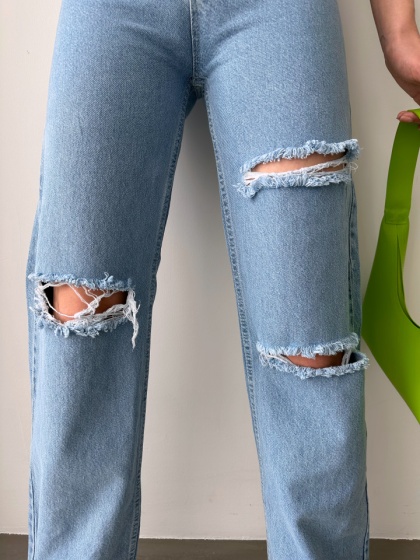 Blugi dama evazați cu rupturi - Img 6