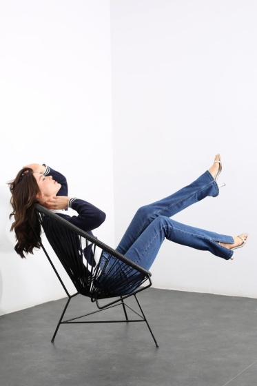 Blugi drepti elastici desfacuti pe lateral - Img 2