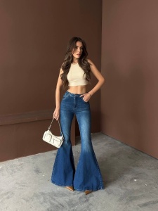 Blugi elastici extra evazati - Img 4