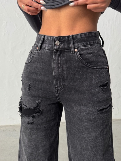 Blugi evazati cu rupturi - Img 4