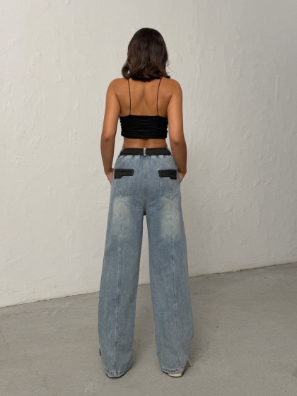 Blugi evazati cu tiv ajustabil - Img 2