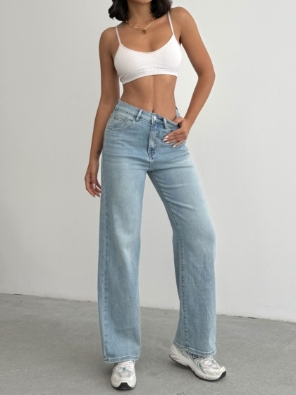 Blugi evazati elastici simpli - Img 1