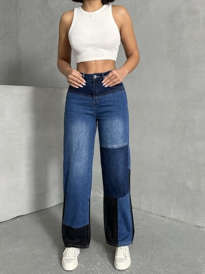 Blugi evazati in doua culori - Img 2