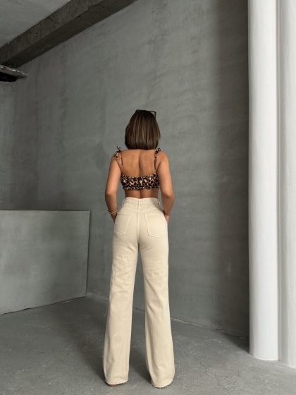 Blugi evazati simpli cu tiv nefinisat - Img 2