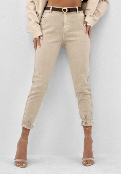 Blugi mom fit cu nasturi la buzunare - Img 2