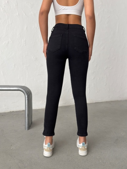 Blugi skinny elastici cu accesoriu nasturi - Img 2