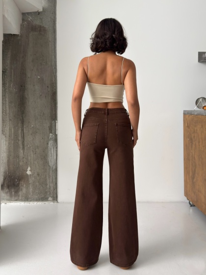 Blugi wide leg cu talie inalta - Img 2