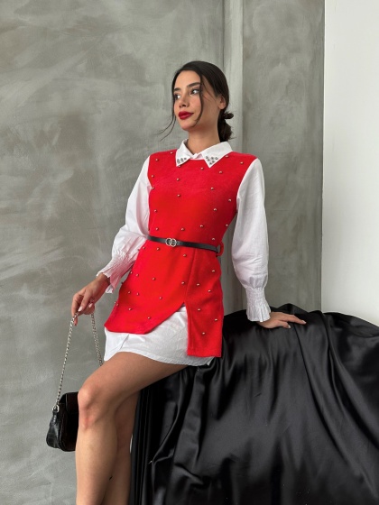 Camasa stil vesta cu accesoriu curea - Img 2