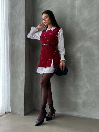 Camasa stil vesta cu accesoriu curea - Img 5