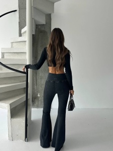 Colanti evazati cu aspect denim - Img 5