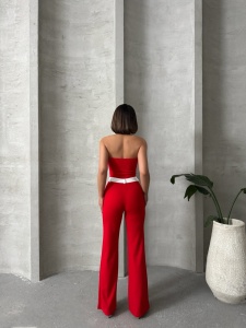 Compleu dama cu pantalon evazat si top - Img 2