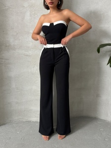 Compleu dama cu pantalon evazat si top - Img 4