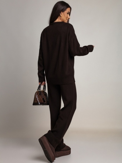 Compleu din tricot cu pantaloni evazati - Img 4