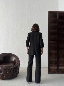 Compleu elegant cu sacou si pantalon evazat - Img 6